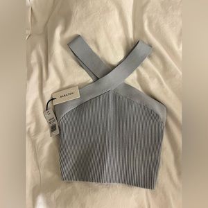 Aritzia Babaton Sculpt Knit Criss Cross Cropped Tank